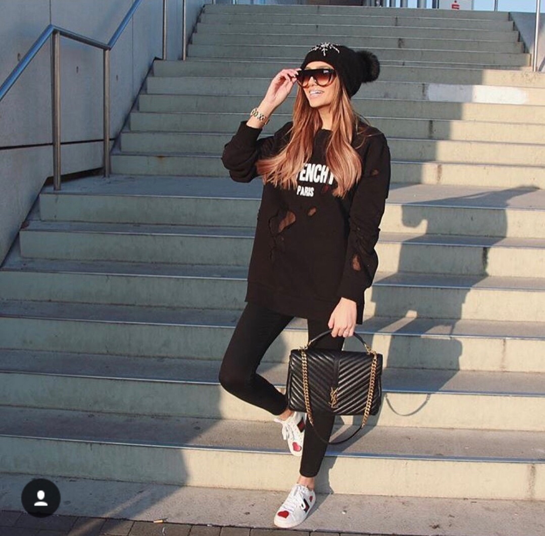 Saint laurent Ysl Monogram college_32cm黑色金扣392738