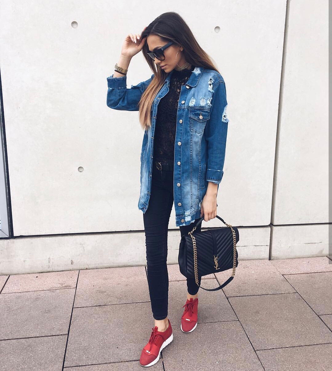 Saint laurent Ysl Monogram college_32cm黑色金扣392738