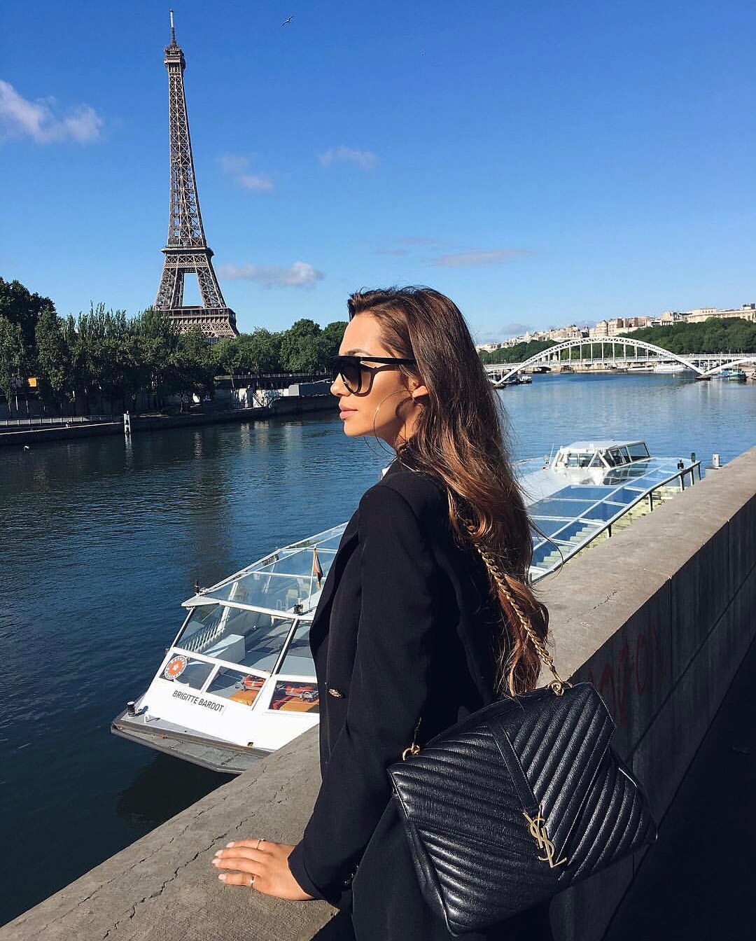 Saint laurent Ysl Monogram college_32cm黑色金扣392738