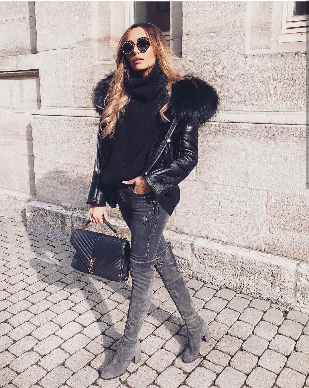 Saint laurent Ysl Monogram college_32cm黑色金扣392738