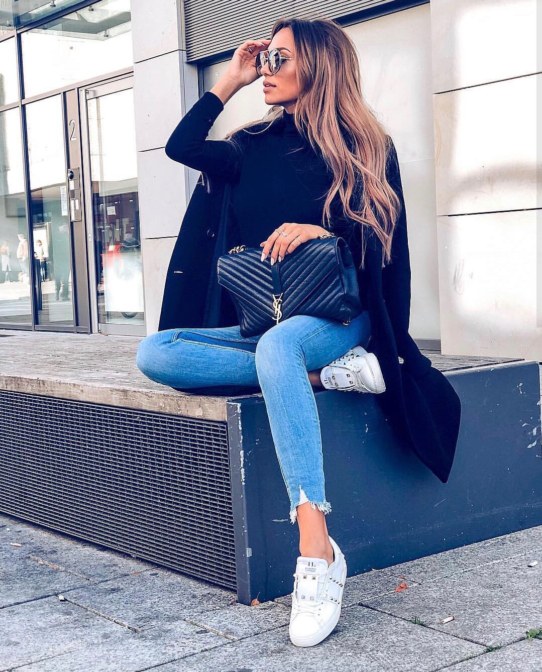 Saint laurent Ysl Monogram college_32cm黑色金扣392738