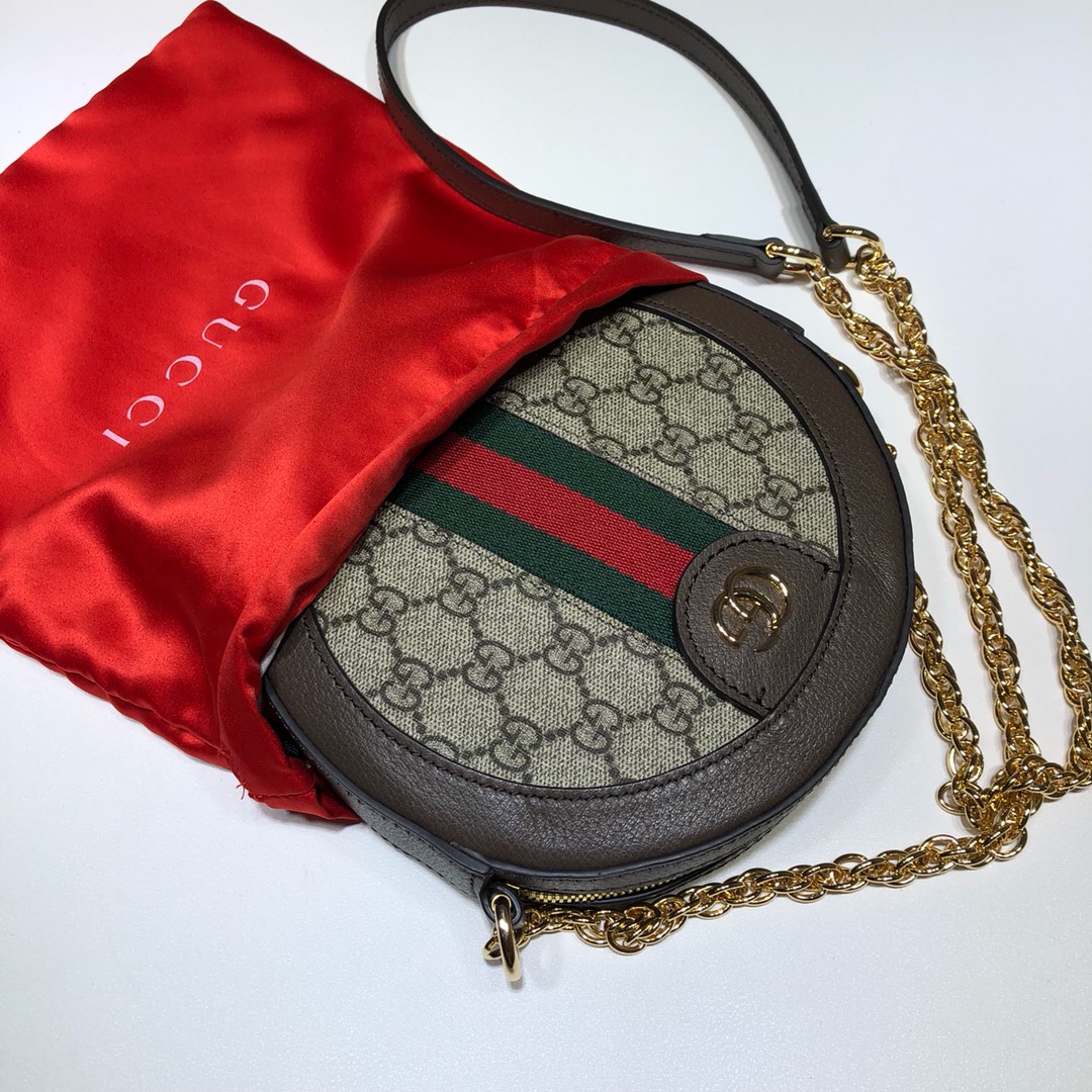 GUCCI古驰Ophidia系列GG圆形迷你肩背包550618