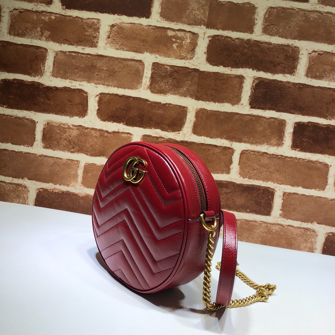 GUCCI古驰GG Marmont系列圆形迷你肩背包550154