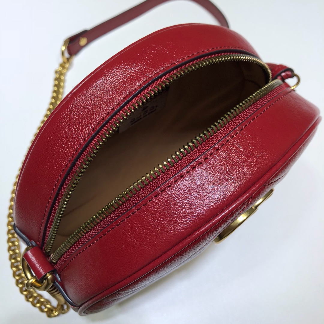 GUCCI古驰GG Marmont系列圆形迷你肩背包550154