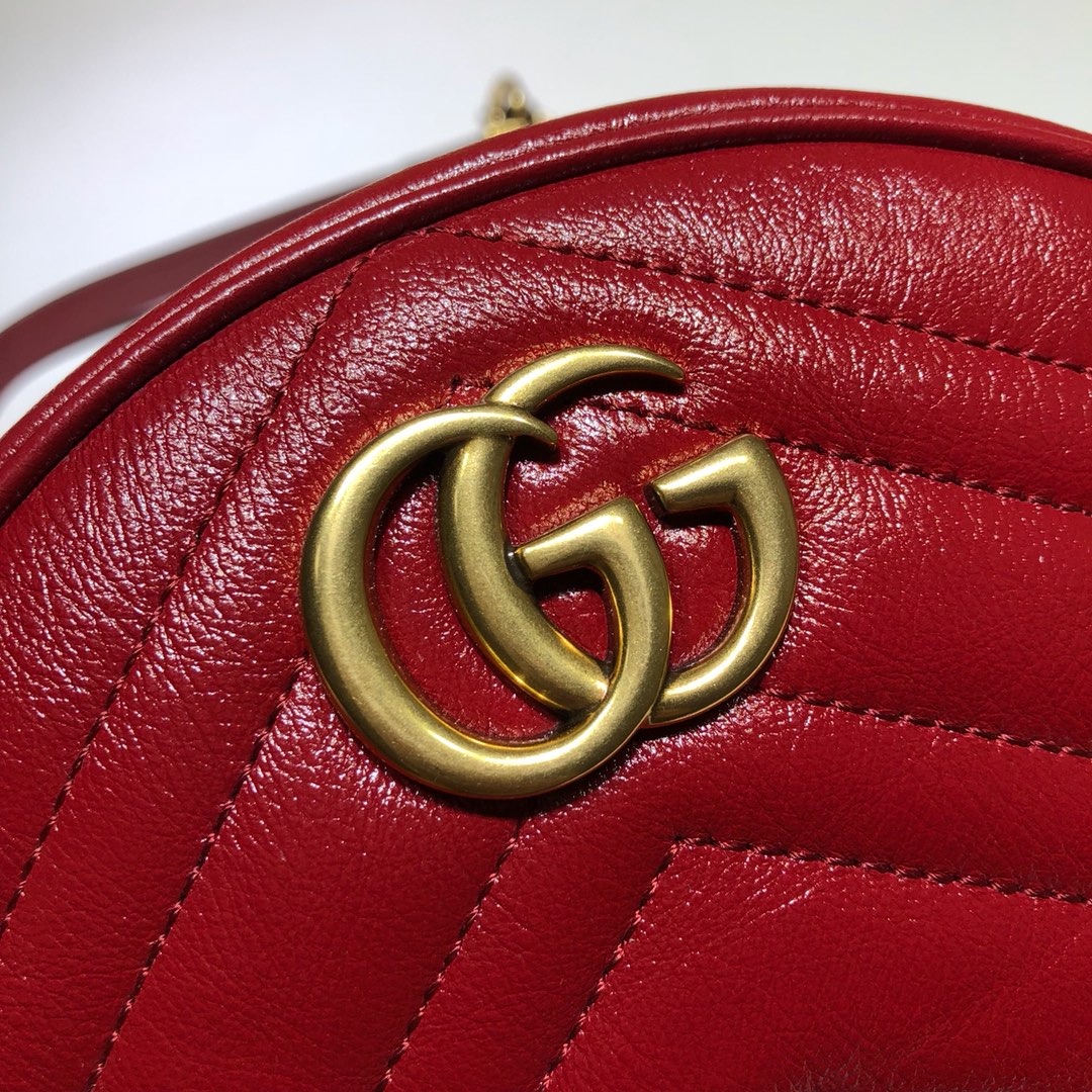 GUCCI古驰GG Marmont系列圆形迷你肩背包550154