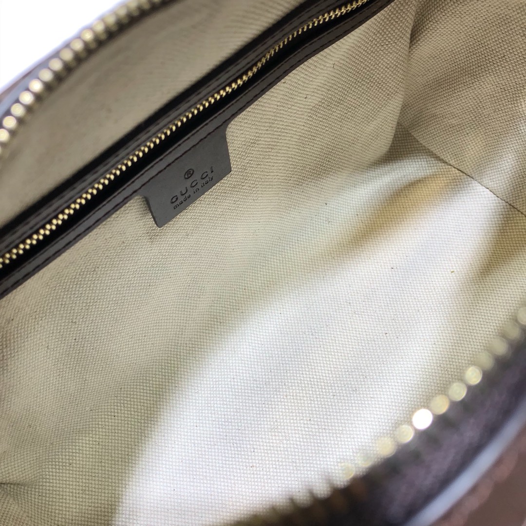 GUCCI古驰双G帆布配皮波士顿圆筒手提单肩斜挎包269876