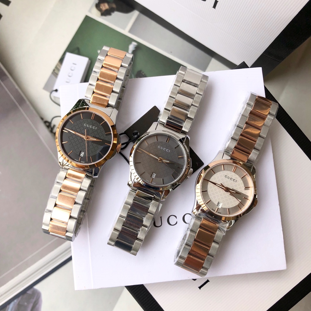 Par de relojes Gucci clásicos, Gucci original, serie Gucci G-timeless, correa clásica de nueve cuentas, versátil para n…