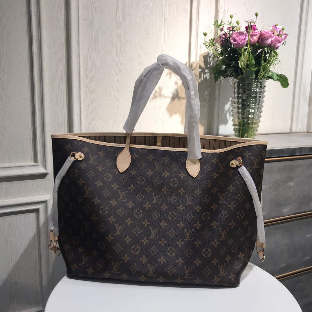 Louis Vuitton LV Neverfull Handbags Tote Bags Apricot Color M40990