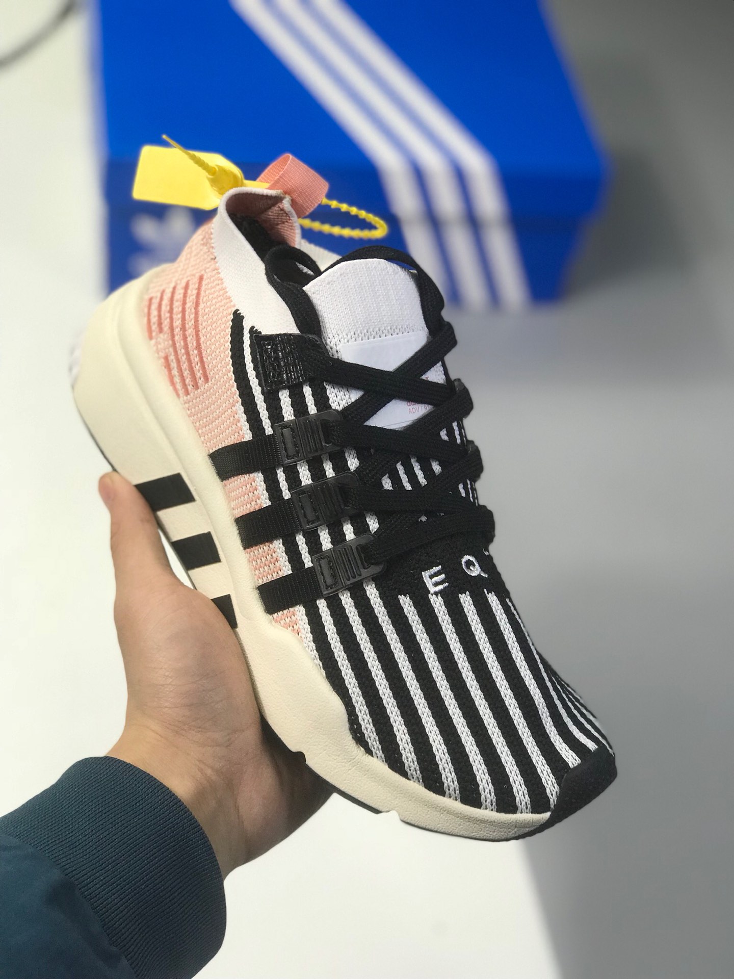 140真标 原盒 adidas originals（阿迪达斯三叶草）2018 EQT SUPPORT MID ADV 情侣款运动鞋