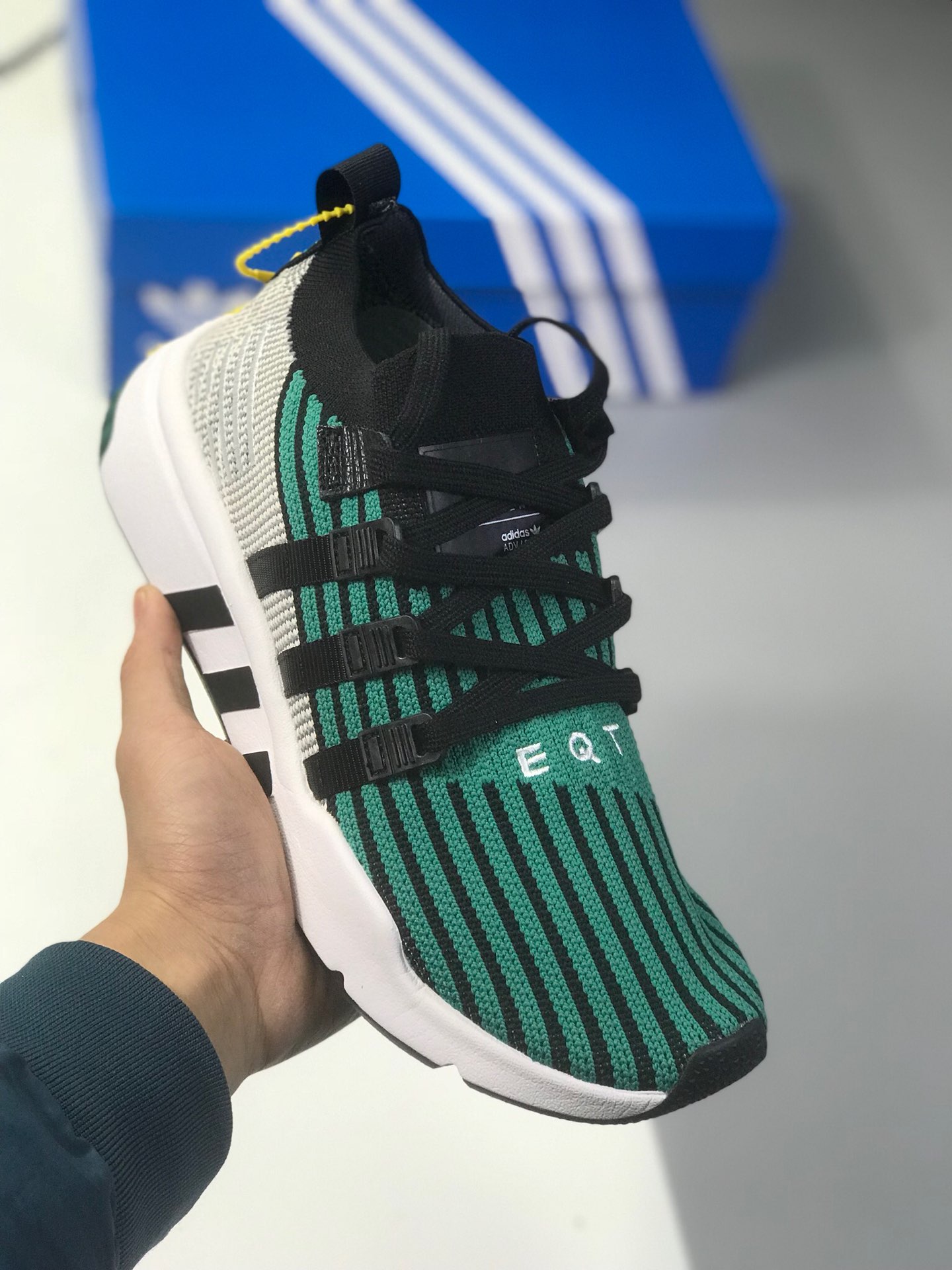 140真标 原盒 adidas originals（阿迪达斯三叶草）2018 EQT SUPPORT MID ADV 情侣款运动鞋
