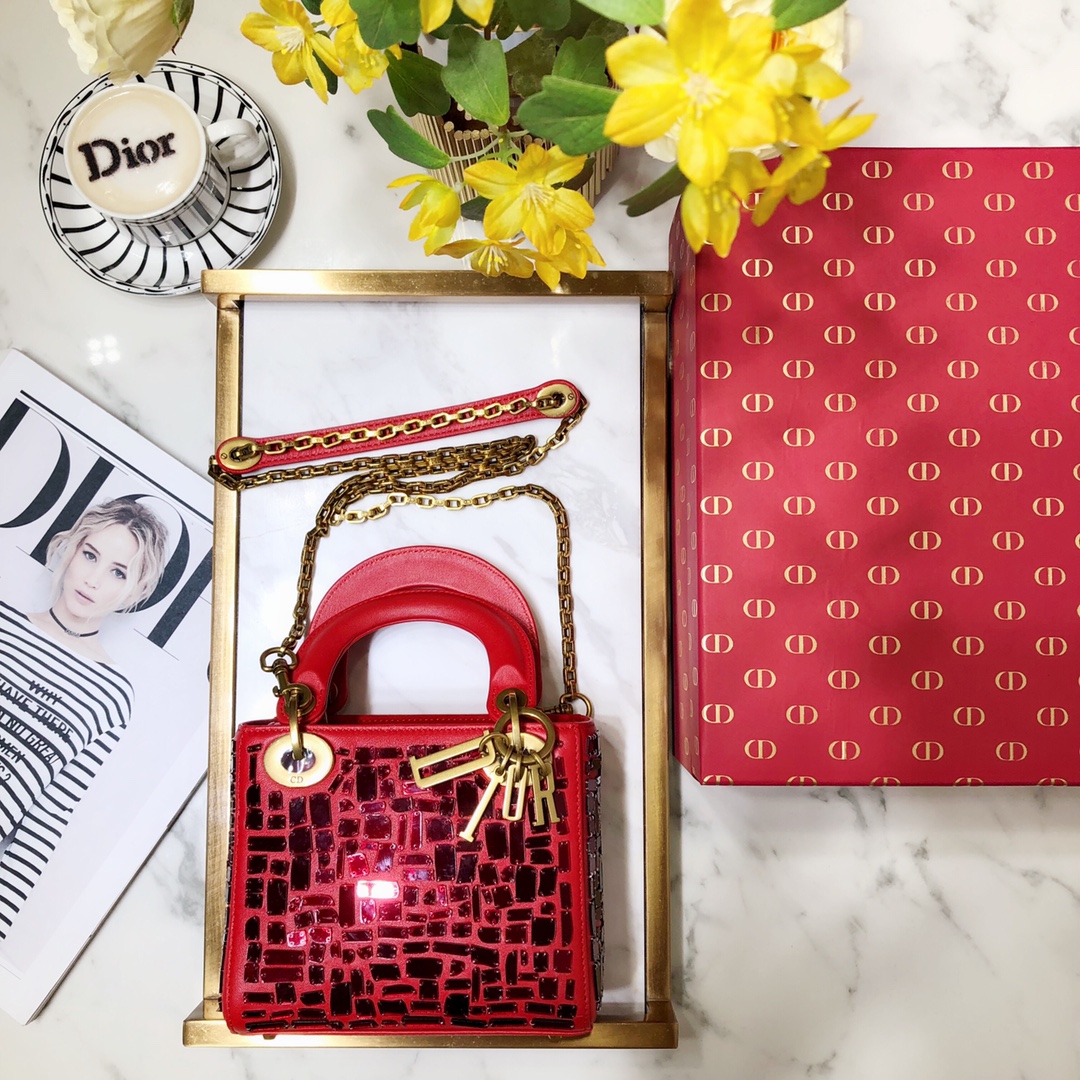 Dior Bags Handbags Silver Embroidery Calfskin Cowhide Lady Chains