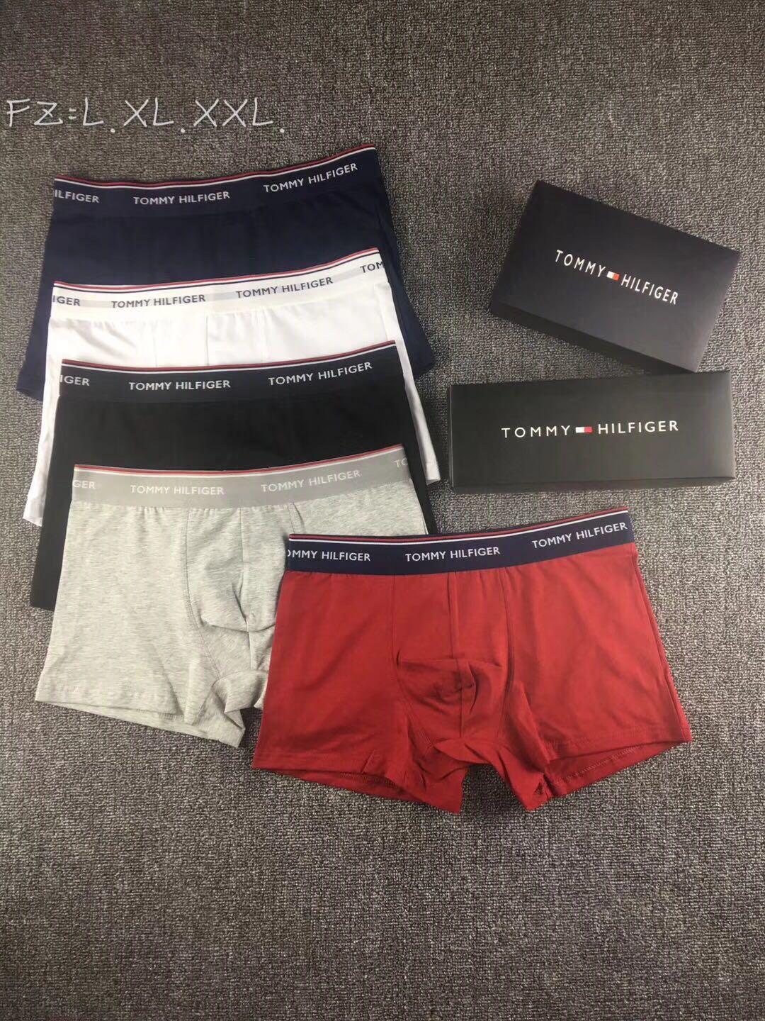 新TOMMYHILFIGER汤姆费格经典款奥戴尔面料现货一盒三条四条颜色可选LXLxxlxxxl