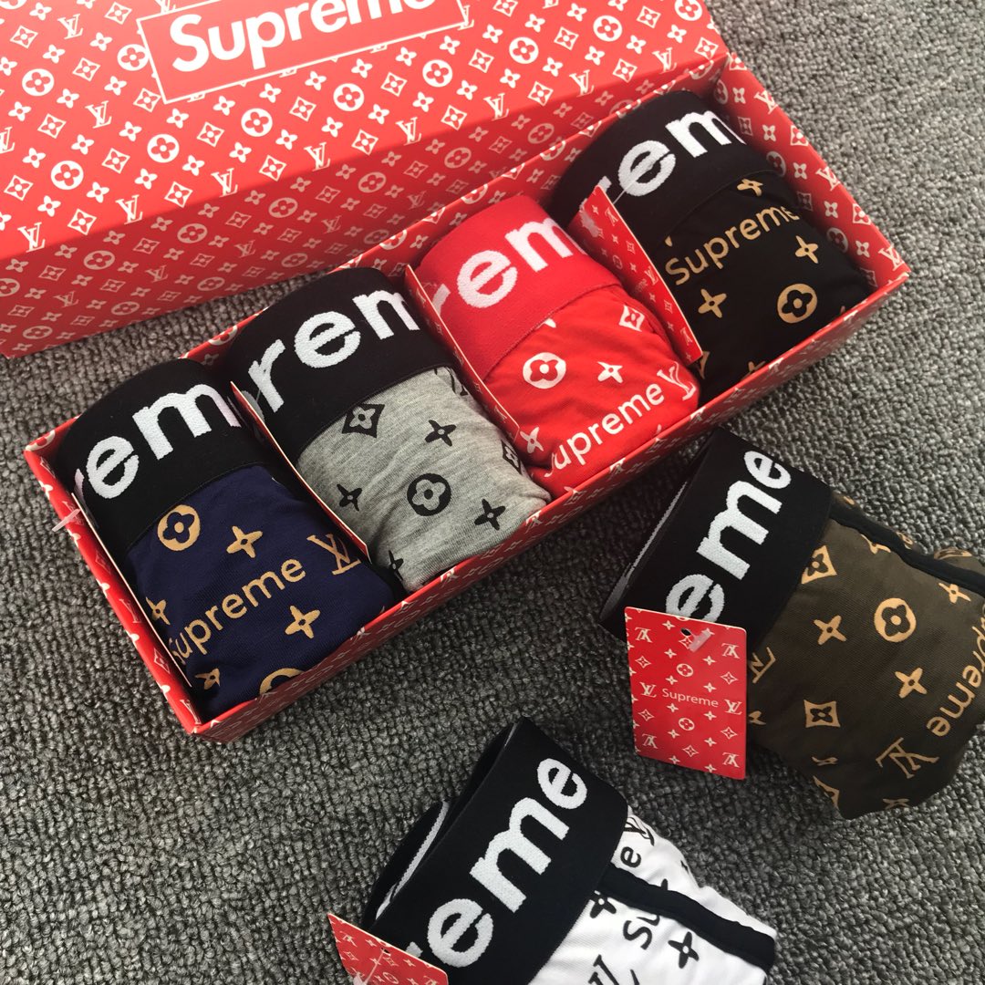 SuPreme联名LV  莫代尔面料  一盒三条 四条 现货 MLXLXXL