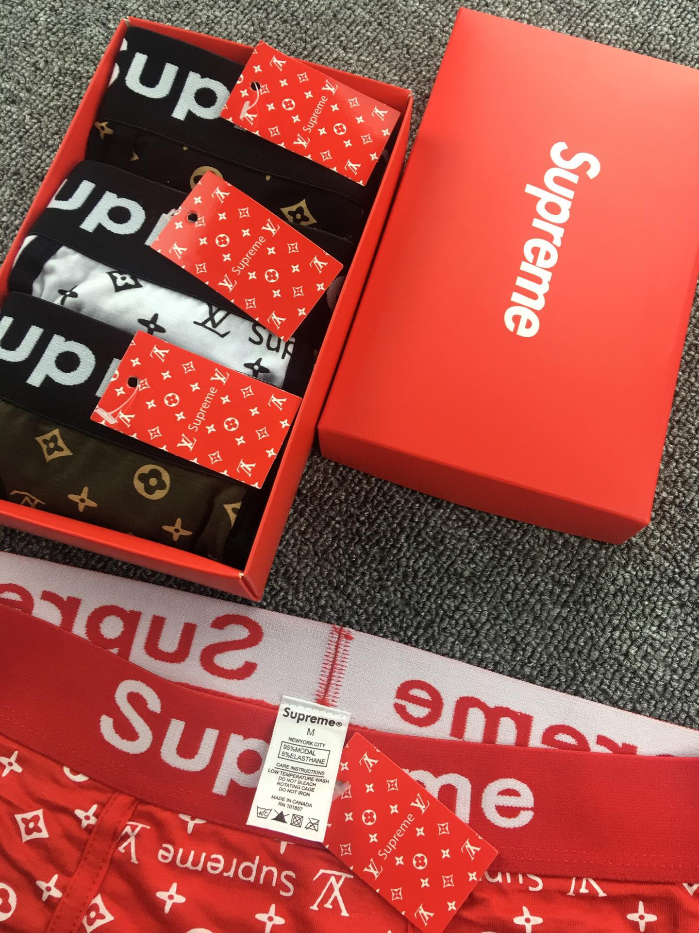 SuPreme联名LV  莫代尔面料  一盒三条 四条 现货 MLXLXXL
