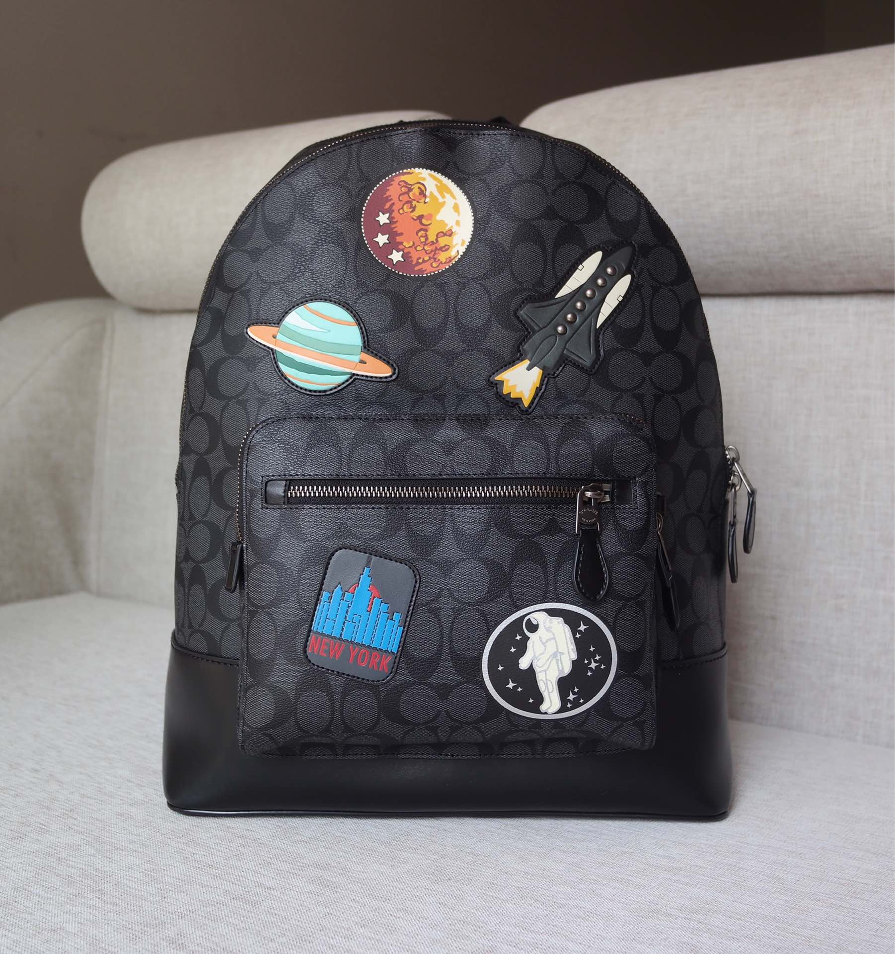 Coach 蔻驰coach29040 男士多隔层旅行背包，宇宙太空款超大空间双肩包，带电脑隔层书包，尺寸 32*43*14