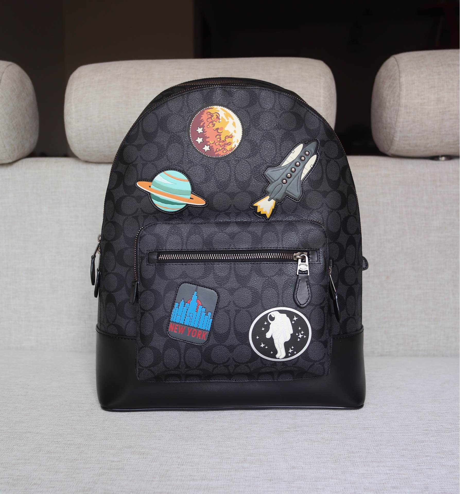 Coach 蔻驰coach29040 男士多隔层旅行背包，宇宙太空款超大空间双肩包，带电脑隔层书包，尺寸 32*43*14