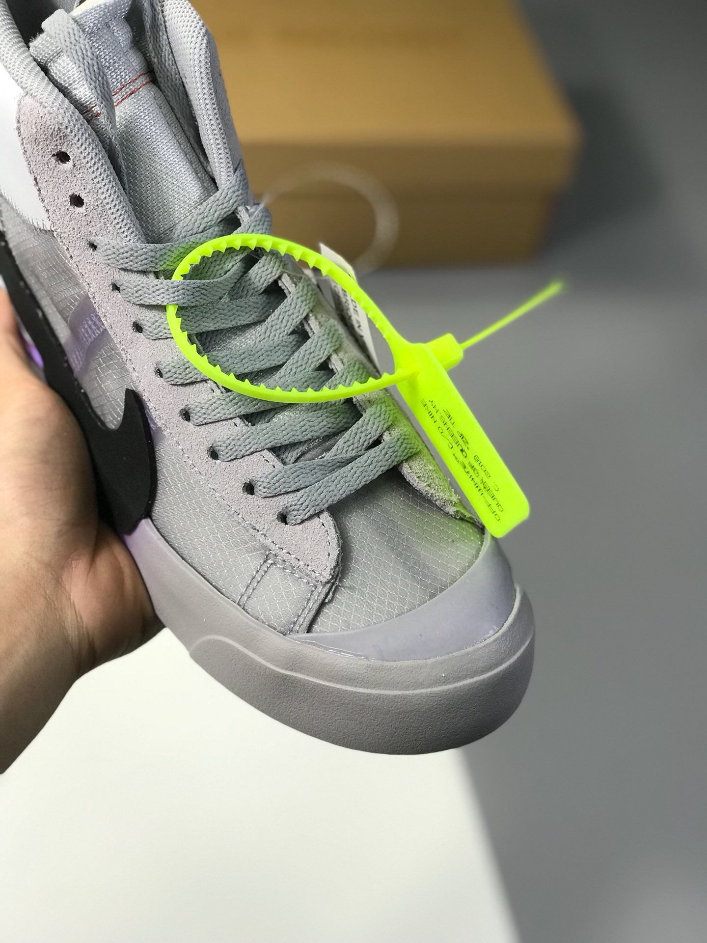 170原价200耐克 The 10: Nike Blazer Mid 高邦板鞋 开拓者联名OW 原装鞋型走线 纯原底 头层