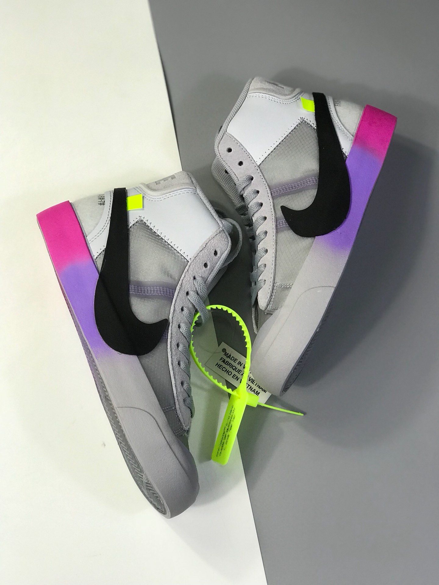 170原价200耐克 The 10: Nike Blazer Mid 高邦板鞋 开拓者联名OW 原装鞋型走线 纯原底 头层