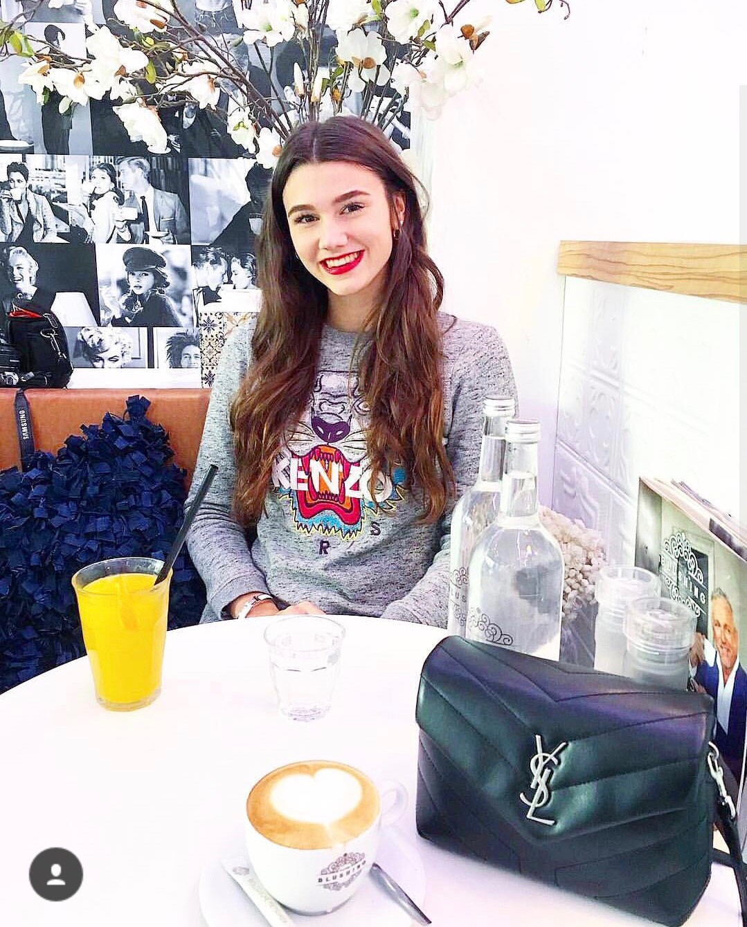 YSL LouLou 20CM 迷你斜挎包 467072黑色/银扣