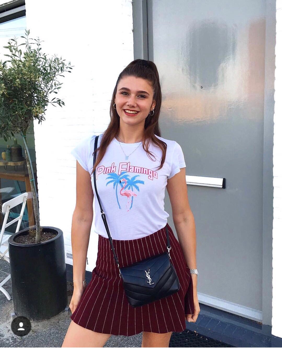 YSL LouLou 20CM 迷你斜挎包 467072黑色/银扣