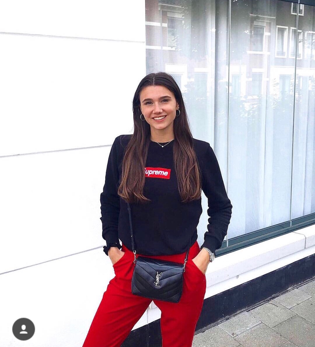 YSL LouLou 20CM 迷你斜挎包 467072黑色/银扣