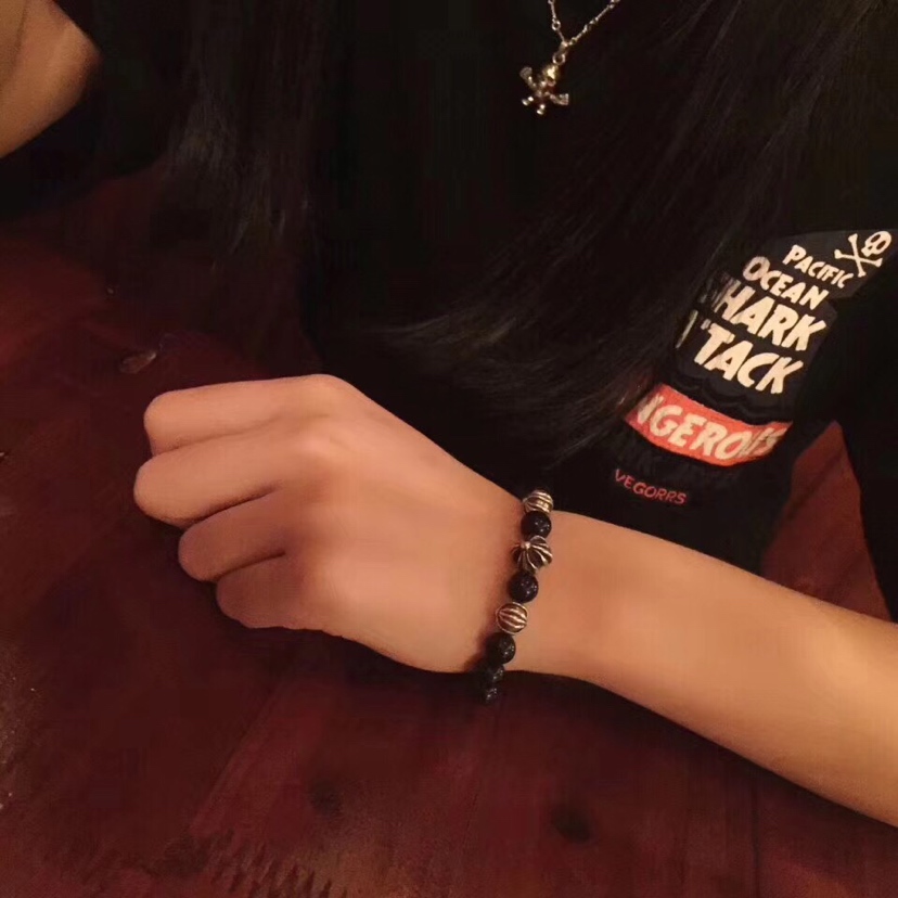 Chrome Hearts 品质克罗心Chrome hearts 黑曜石手链