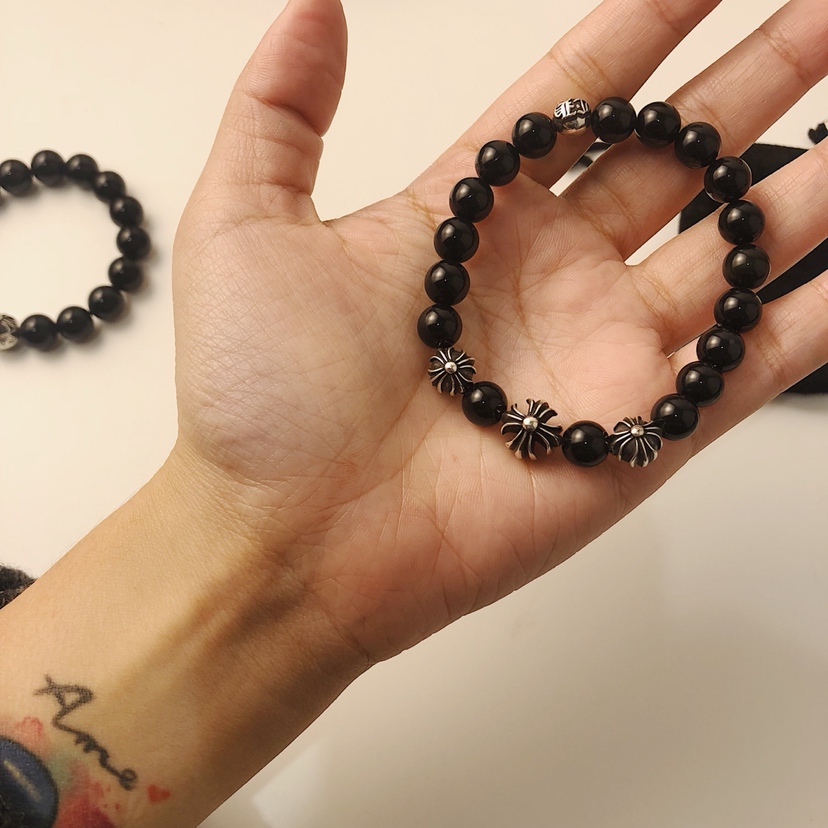 Chrome Hearts 品质克罗心Chrome hearts 黑曜石手链