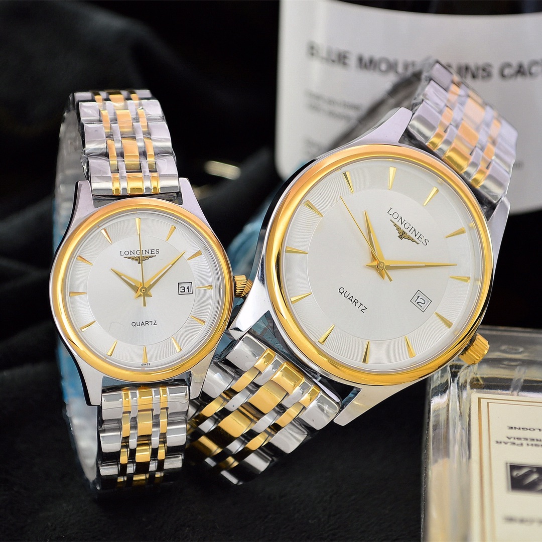 Longines 浪琴-Longines 情侣对表 进口石英机芯 蓝宝石玻璃 316L精钢表壳 精钢表带 简约休闲 大方 男款直径40mm 厚度8mm 女款直径30mm 厚度8mm