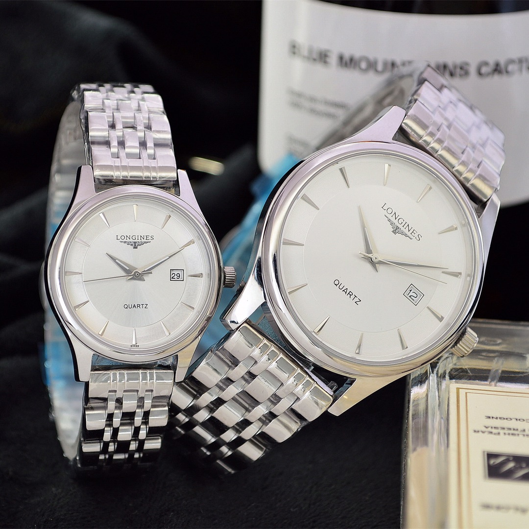 Longines 浪琴-Longines 情侣对表 进口石英机芯 蓝宝石玻璃 316L精钢表壳 精钢表带 简约休闲 大方 男款直径40mm 厚度8mm 女款直径30mm 厚度8mm