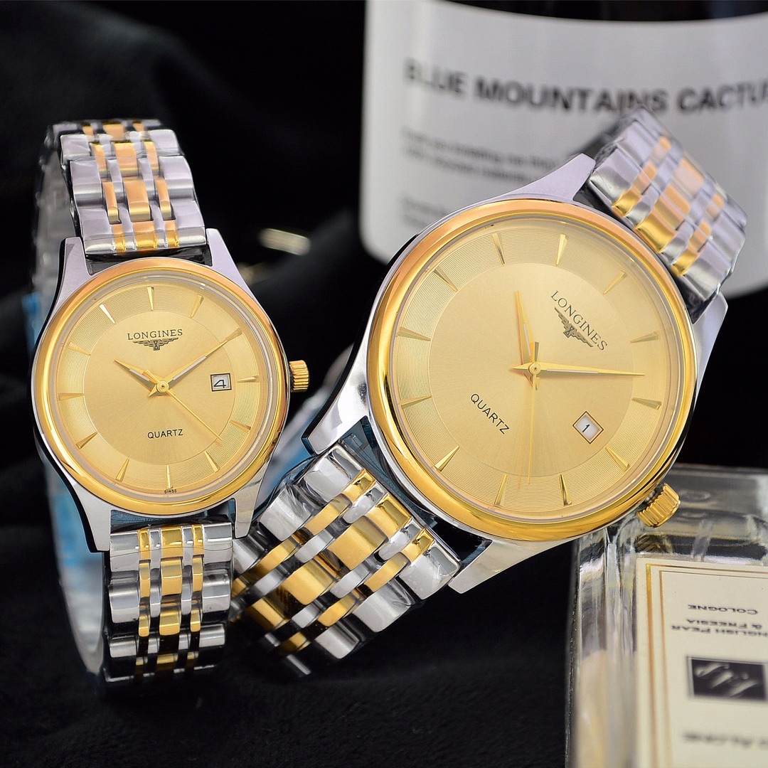 Longines 浪琴-Longines 情侣对表 进口石英机芯 蓝宝石玻璃 316L精钢表壳 精钢表带 简约休闲 大方 男款直径40mm 厚度8mm 女款直径30mm 厚度8mm
