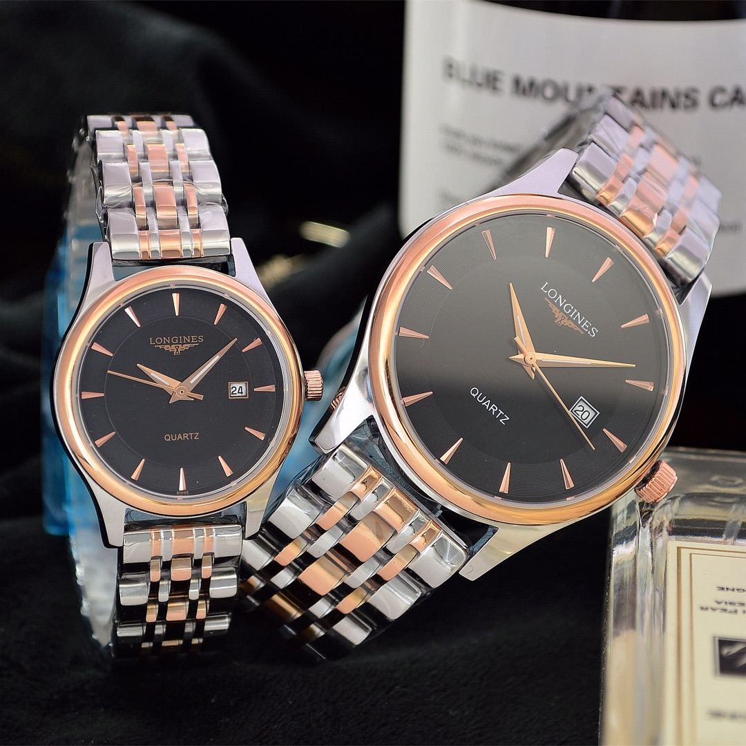 Longines 浪琴-Longines 情侣对表 进口石英机芯 蓝宝石玻璃 316L精钢表壳 精钢表带 简约休闲 大方 男款直径40mm 厚度8mm 女款直径30mm 厚度8mm