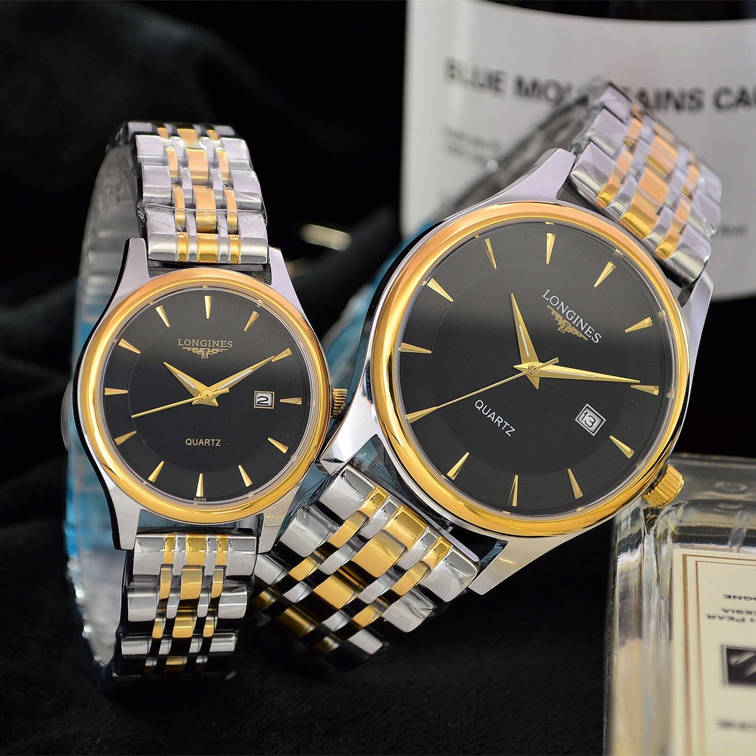 Longines 浪琴-Longines 情侣对表 进口石英机芯 蓝宝石玻璃 316L精钢表壳 精钢表带 简约休闲 大方 男款直径40mm 厚度8mm 女款直径30mm 厚度8mm