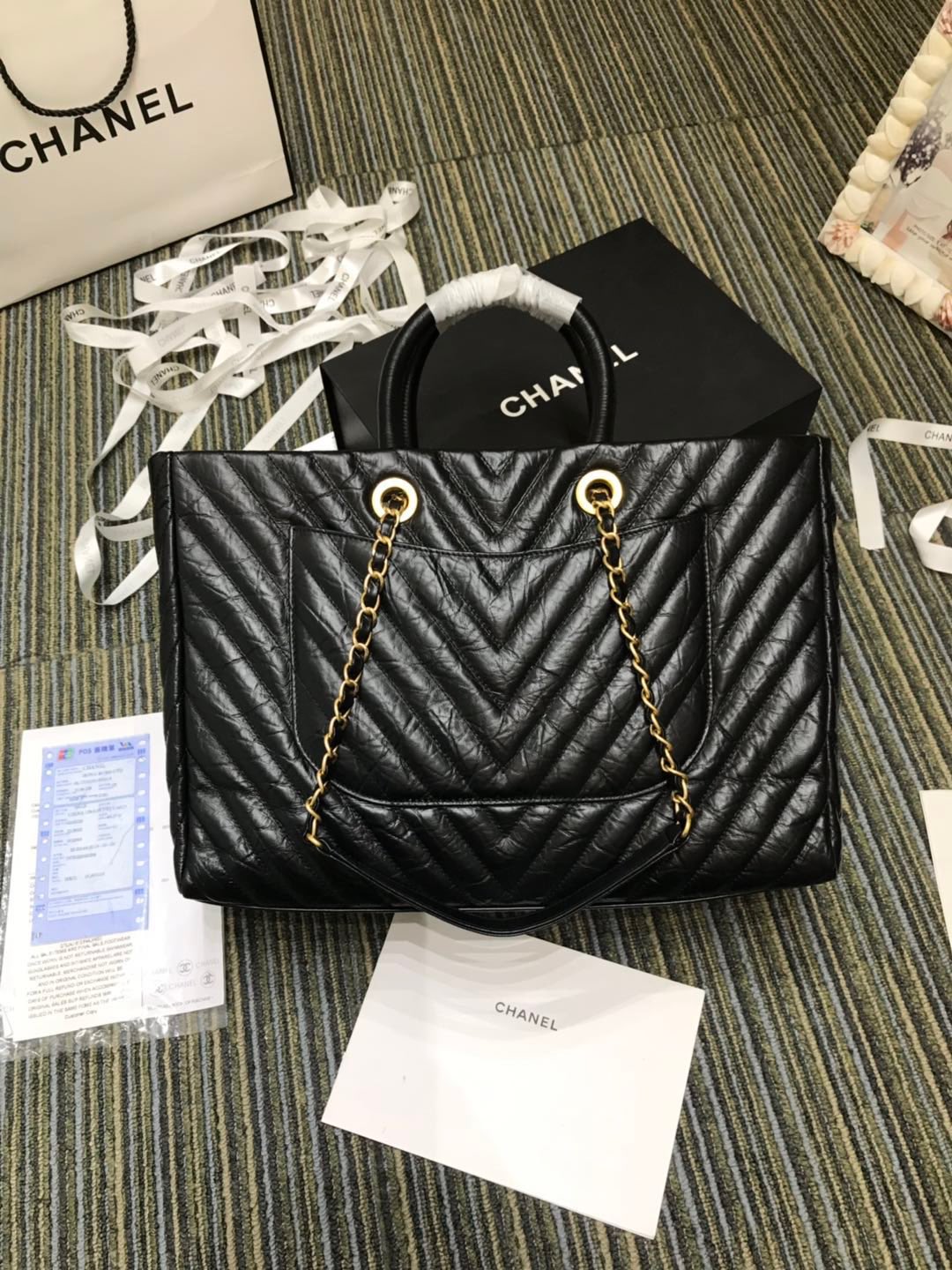 ️💕 A93525# '18 Fall/Winter new arrival Large Shopping Bag, V-chevron 3
