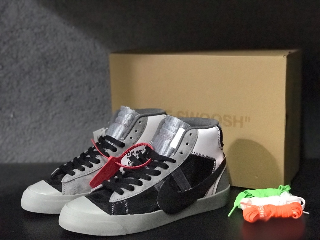 170开拓者OW超限量联名 Nike Blazer Mid Off-White Virgil The Ten 货号：AA3832-001