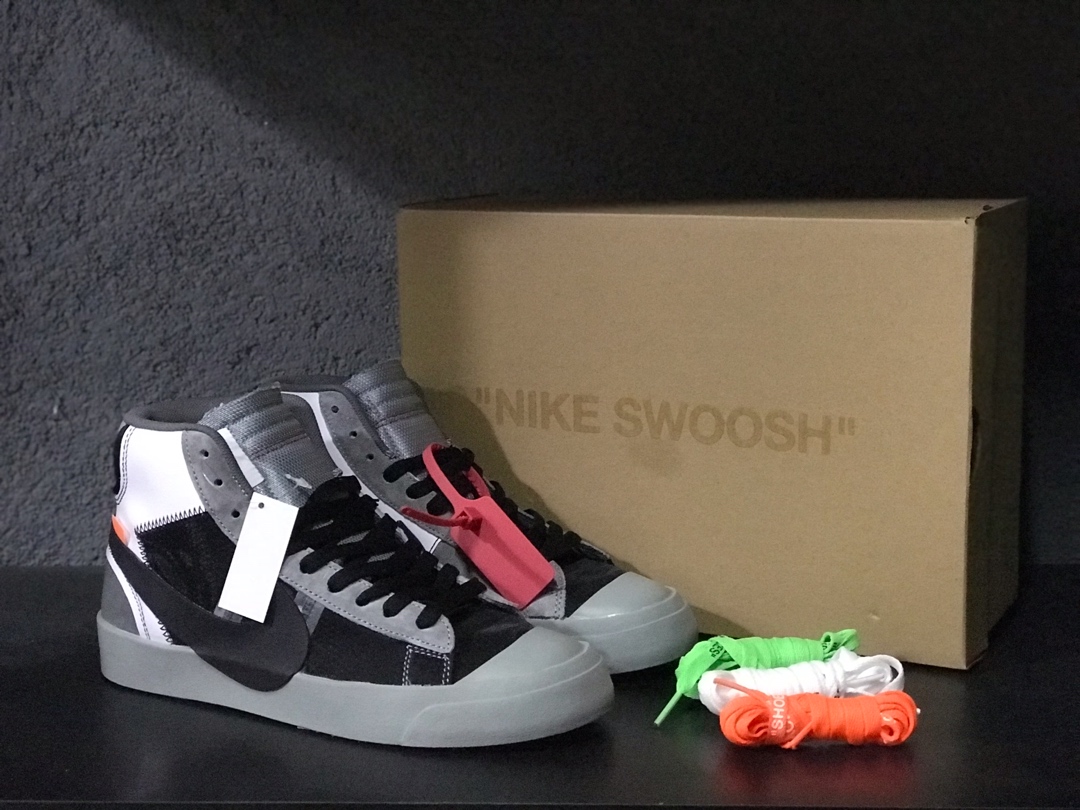 170开拓者OW超限量联名 Nike Blazer Mid Off-White Virgil The Ten 货号：AA3832-001