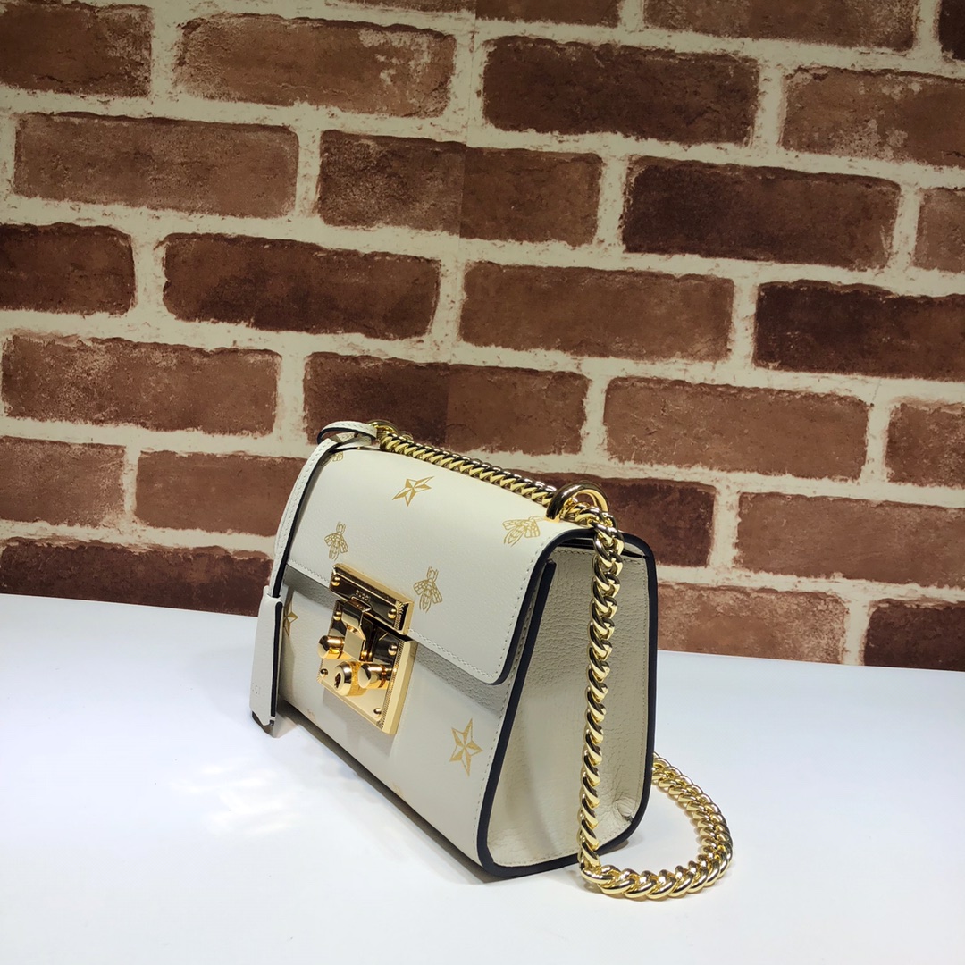 GUCCI古驰Padlock系列蜜蜂星星小号肩背包432182