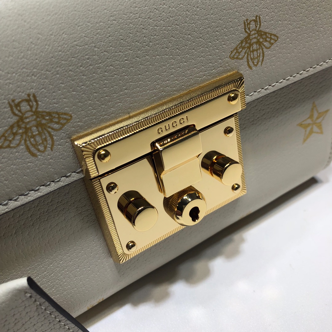 GUCCI古驰Padlock系列蜜蜂星星小号肩背包432182
