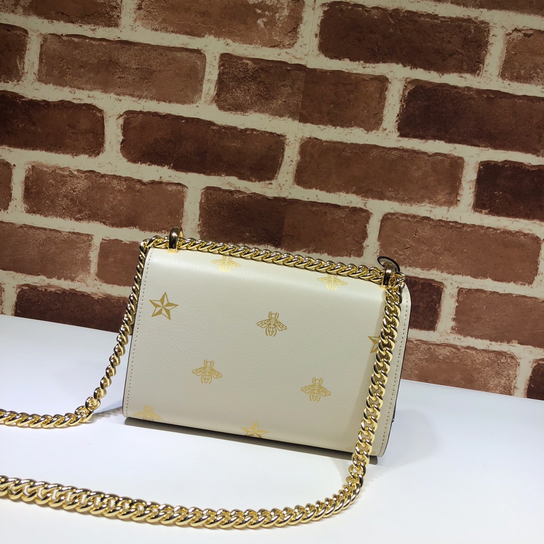 GUCCI古驰Padlock系列蜜蜂星星小号肩背包432182