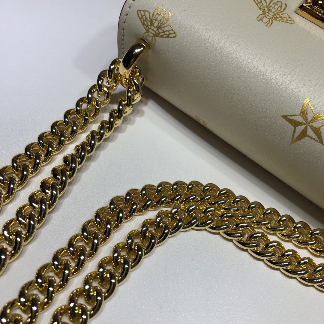 GUCCI古驰Padlock系列蜜蜂星星小号肩背包432182