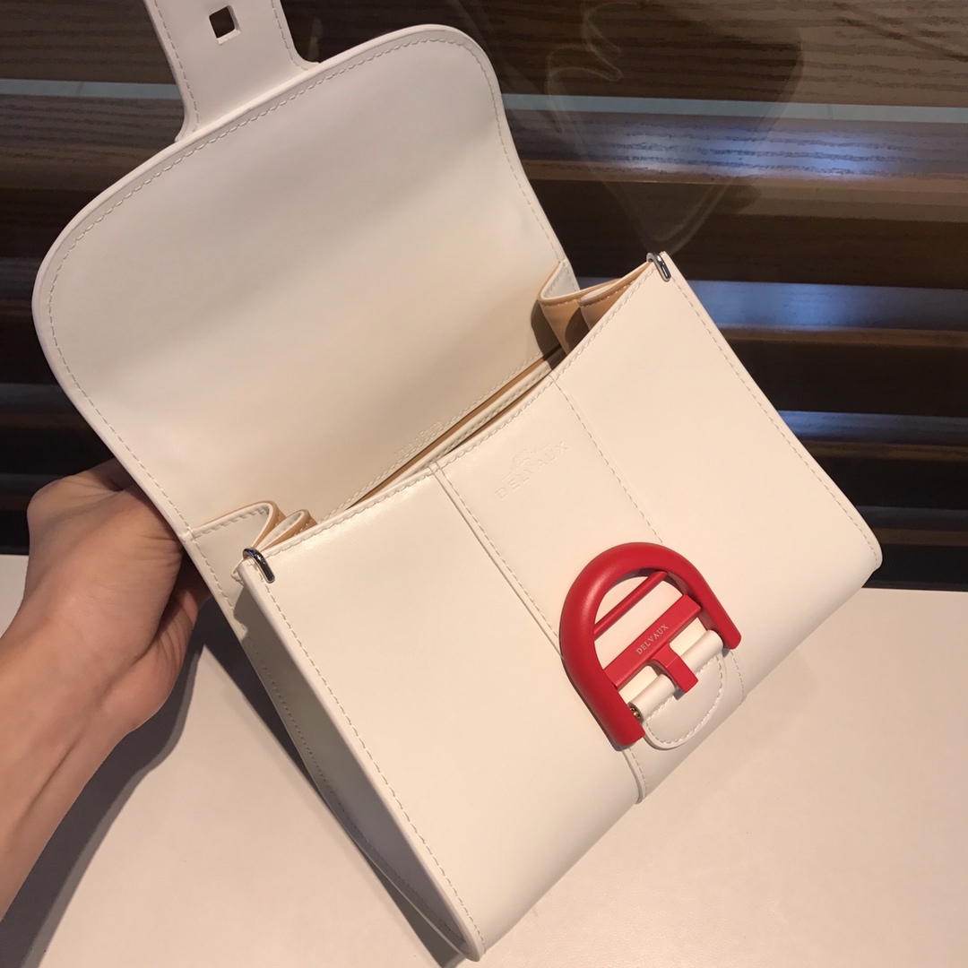 델보 더블 링 브릴리언트 박스 가죽 숄더백 20 cm 상세 이미지 6