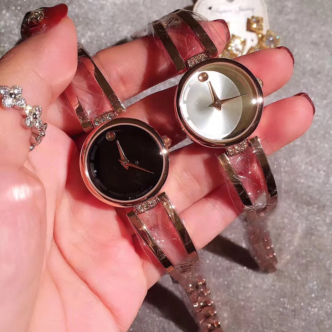 Movanto Movado Double 12 Watch with Imported Stone 2-Needle Core, High Quality, 25mm Size