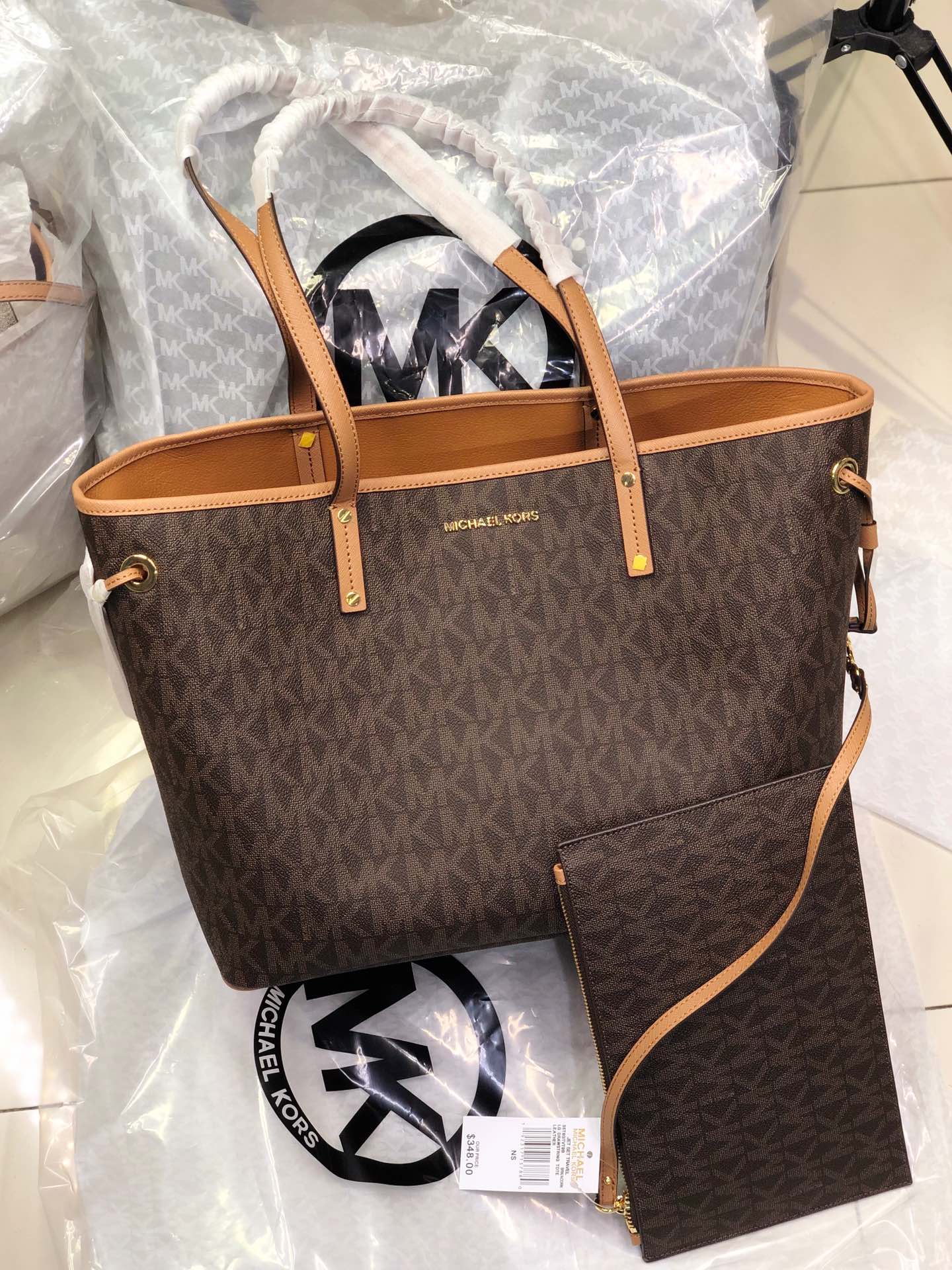 Michael Kors ～MK纯原印花购物袋 附带挽手包 御用PVC字母印花料 假一陪十 耐磨耐刮绝对经用