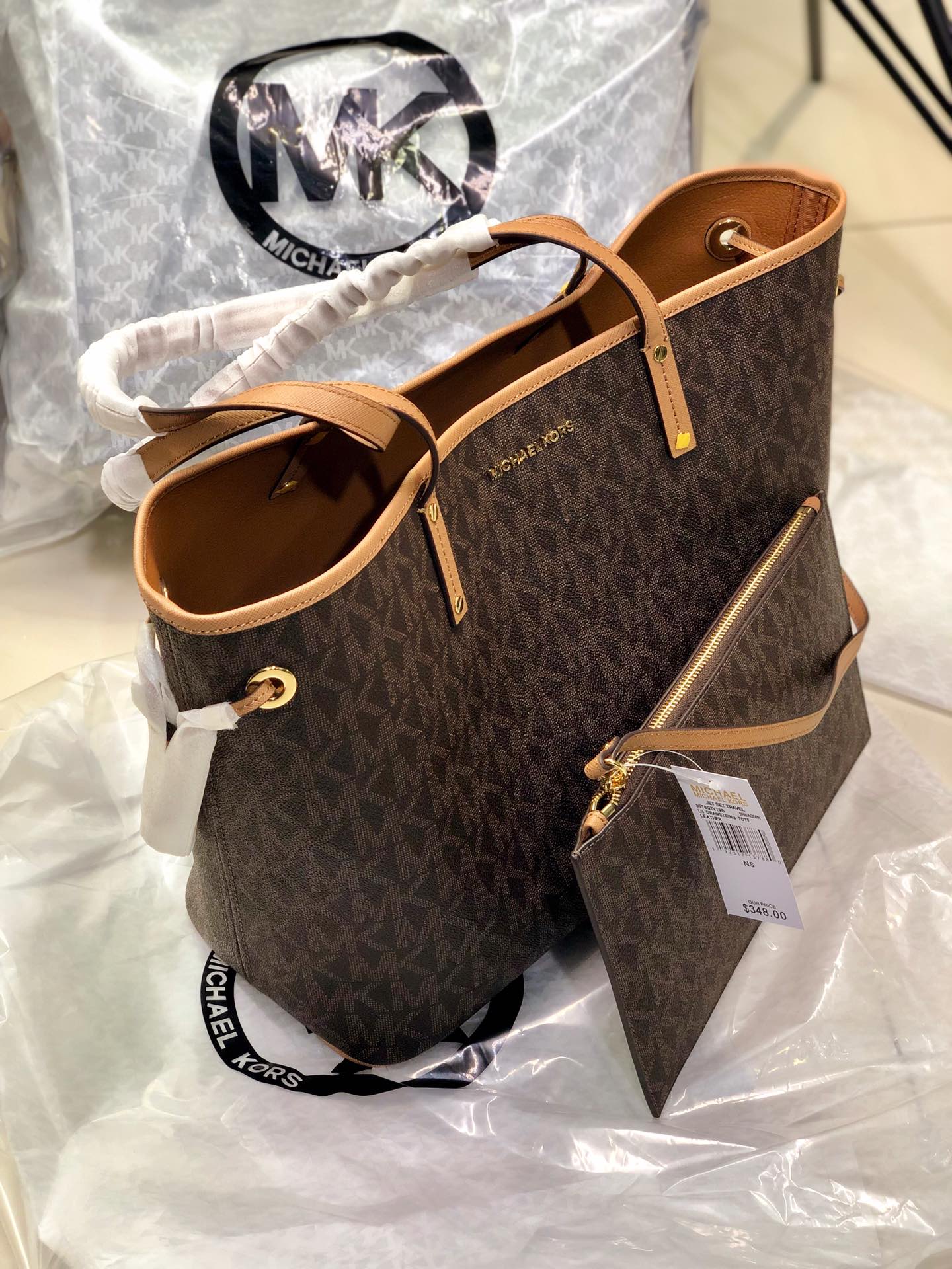 Michael Kors ～MK纯原印花购物袋 附带挽手包 御用PVC字母印花料 假一陪十 耐磨耐刮绝对经用
