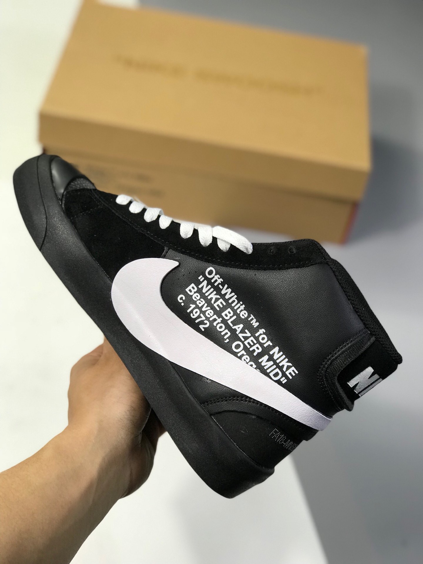 170耐克 The 10: Nike Blazer Mid 高邦板鞋 开拓者联名OW 原装鞋型走线 纯原底 头层