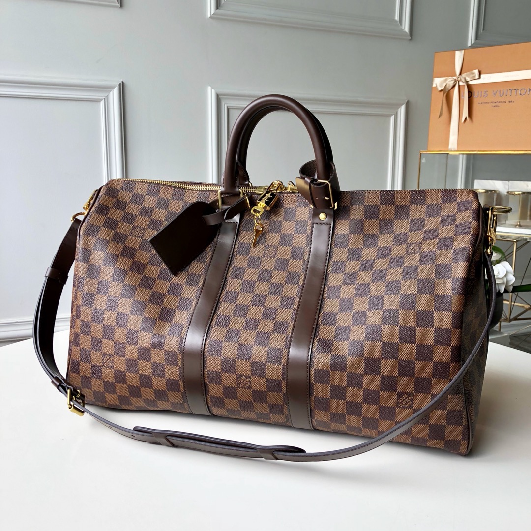 We provide Top Cheap AAA
 Louis Vuitton LV Keepall Travel Bags Coffee Color Monogram Canvas