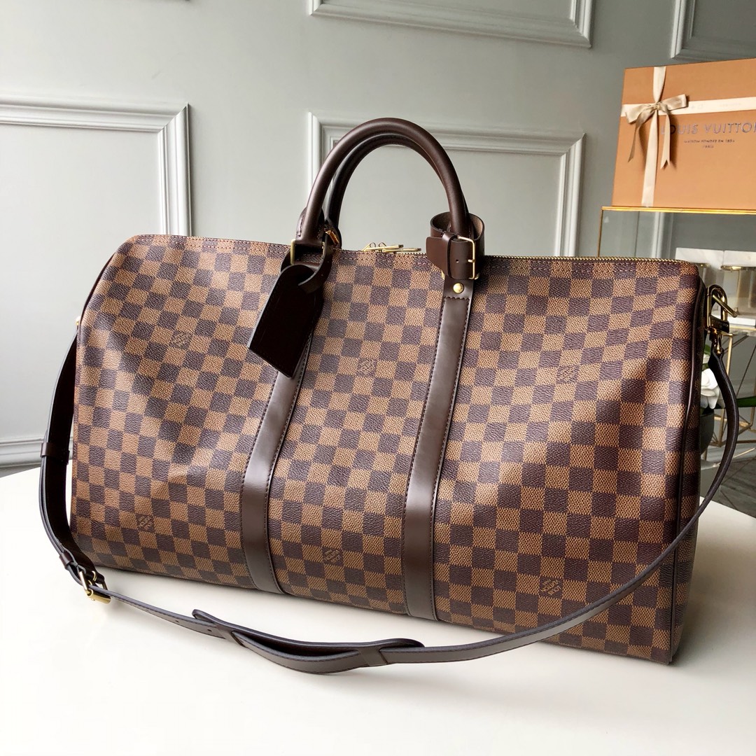 Best Replica 1:1
 Louis Vuitton LV Keepall Travel Bags Coffee Color Monogram Canvas