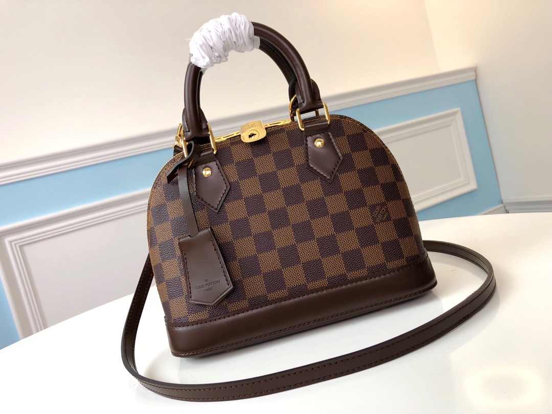 Louis Vuitton LV Alma BB Bags Handbags Monogram Canvas Cotton Cowhide Mini N41221