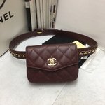 Top Quality Replica
 Chanel Belt Bags & Fanny Packs Gold Maroon Red Casual