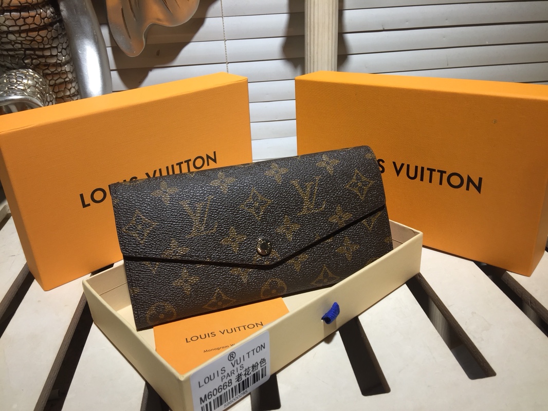 エレガントなモノグラム帆布の信封式財布