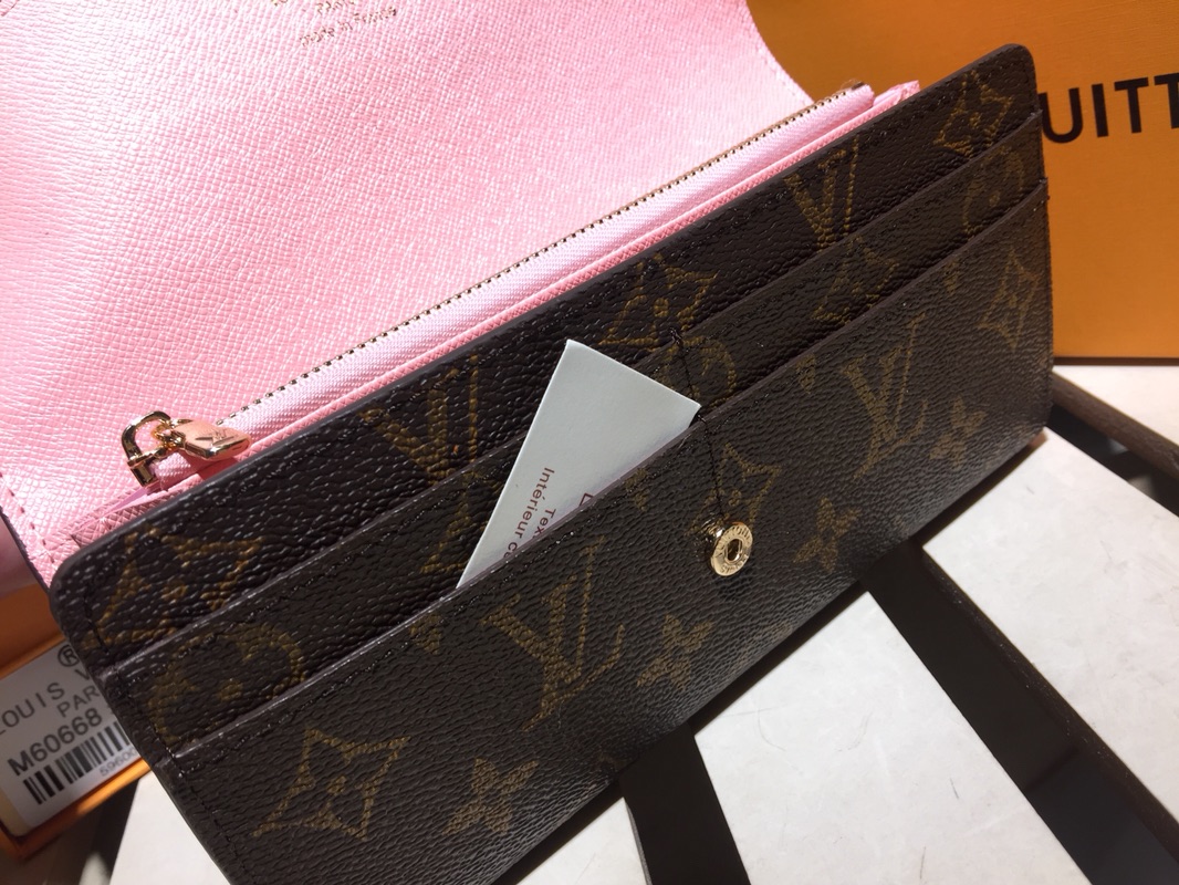 エレガントなモノグラム帆布の信封式財布